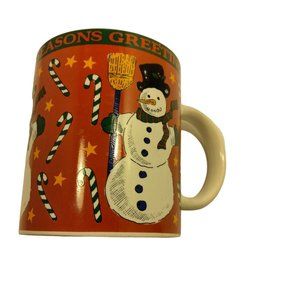 Riviera Van Beers Christmas Coffee Cup Seaseons Greetings Snowman Signature Mug